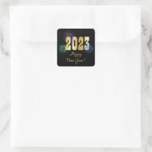 グリッター花火2023新年おめでとう スクエアシール (バッグ)