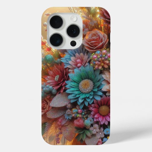 グリッター花iPhoneケース Case-Mate iPhoneケース (裏面)