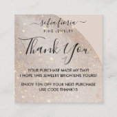 グリッター芸術的ジュエリーご注文ありがとうございます スクエア名刺 (正面)