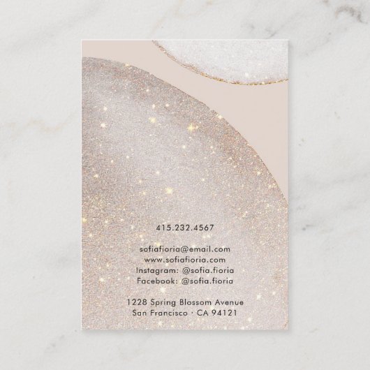 グリッター芸術的ジュエリーイヤリング表示カード 名刺 (裏面)