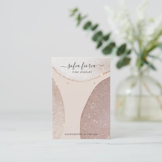 グリッター芸術的ジュエリーイヤリング表示カード 名刺 (スタンド正面)