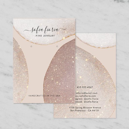 グリッター芸術的ジュエリーイヤリング表示カード 名刺