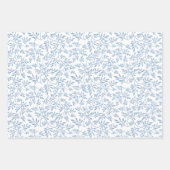 グリッター葉パターンのクリスマス ラッピングペーパーシート (正面3)