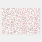 グリッター葉パターンのクリスマス ラッピングペーパーシート (正面2)