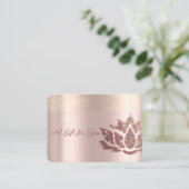 グリッター蓮の花、コンフェッティ、ローズゴールド 割引カード (スタンド正面)