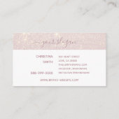 グリッター薄紫グラムロゴテンプレートラグジュアリ美しい 名刺 (裏面)