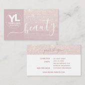 グリッター薄紫グラムロゴテンプレートラグジュアリ美しい 名刺 (正面/裏面)