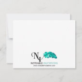 グリッター蝶オンラベンダー応答カード 出欠カード (裏面)