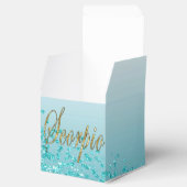 グリッター蠍座&ティール(緑がかった色)ブルーグリッター誕生日 フェイバーボックス (オープン)