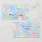 グリッター詳細をパステルオパールでシミュレート 名刺 (正面/裏面)