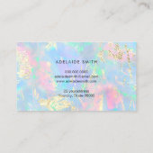 グリッター詳細をパステルオパールでシミュレート 名刺 (裏面)