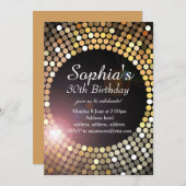 グリッター誕生日の招待 招待状 (正面/裏面)