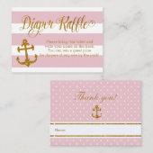 グリッター赤航海のちゃんシャワーおむつラッフルカード エンクロージャーカード (正面/裏面)