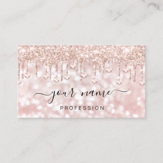 グリッター赤面バラドリップスメイクアップアーティスト 名刺 (正面)