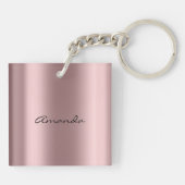 グリッター赤面ピンクガーリーメイクアップまぶし名前目 キーホルダー (裏面)