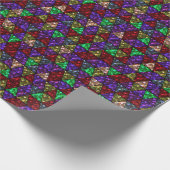 グリッター赤、緑、紫。 ラッピングペーパー (角)