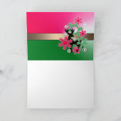 グリッター輝きグロー緑の紙吹雪スパンコール クリスマス カード (内部)