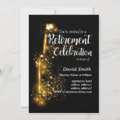 グリッター退職お祝いへの招待 招待状 (正面)