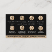 グリッター金ゴールドがアフターケアPMUブラウの指示を表示 名刺 (裏面)