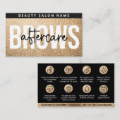 グリッター金ゴールドがアフターケアPMUブラウの指示を表示 名刺 (正面/裏面)