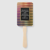 グリッター金ゴールドとブラック結婚のハンドファン ハンドファン (裏面)