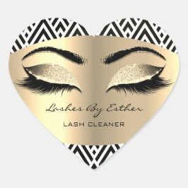 グリッター金ゴールドの名前別の点滅クリーナーハートメイクアップ ハートシール