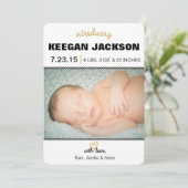 グリッター金ゴールドの誕生発表 案内状 (スタンド正面)