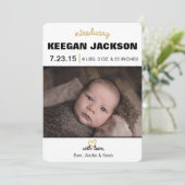 グリッター金ゴールドの誕生発表 案内状 (スタンド正面)