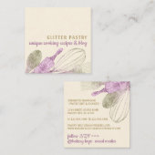 グリッター金ゴールドほこりっぽいピンクのペストリーのパン調理師 スクエア名刺 (正面/裏面)