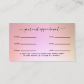 グリッター金ゴールドまつげ延長アポイントメントブシン 名刺 (裏面)