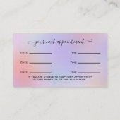 グリッター金ゴールドまつげ延長アポイントメントブシン 名刺 (裏面)