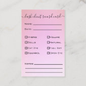 グリッター金ゴールドまつげ拡張クライアントレコードBusi 名刺 (裏面)