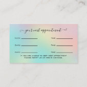 グリッター金ゴールドまつ毛延長アポイントメント 名刺 (裏面)