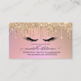 グリッター金ゴールドまつ毛延長ロイヤリティ 名刺