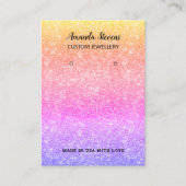 グリッター金ゴールドイエローパープルシックイヤリングディスプレイ 名刺 (正面)