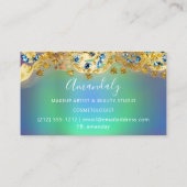 グリッター金ゴールドイベントプランナースタイルリストブルーグリーン 名刺 (裏面)