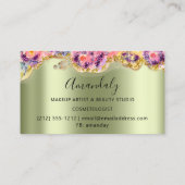 グリッター金ゴールドイベントプランナーファッショングリーンバラ 名刺 (裏面)