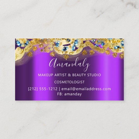 グリッター金ゴールドイベントプランナーファッションショップ 名刺 (裏面)