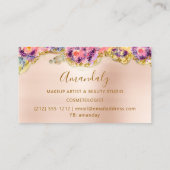 グリッター金ゴールドイベントプランナーファッションスタイリストバラ 名刺 (裏面)