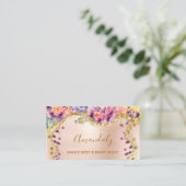 グリッター金ゴールドイベントプランナーファッションスタイリストバラ 名刺 (スタンド正面)