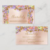 グリッター金ゴールドイベントプランナーファッションスタイリストバラB 名刺 (正面/裏面)