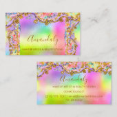 グリッター金ゴールドイベントプランナーファッションホログラフィックバス 名刺 (正面/裏面)