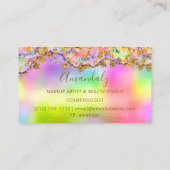 グリッター金ゴールドイベントプランナーファッションホログラフィックバス 名刺 (裏面)