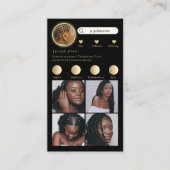 グリッター金ゴールドインスタグラム写真コラージヘアブレイディング 名刺 (正面)