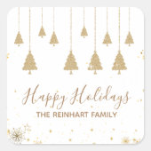 グリッター金ゴールドエレガントクリスマスシール スクエアシール (正面)