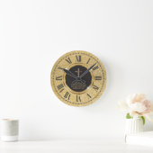 グリッター金ゴールドエレガント牧師の祭司教会 ラウンド壁時計 (ホーム)