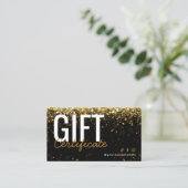 グリッター金ゴールドギフト券  名刺 (スタンド正面)