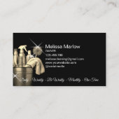 グリッター金ゴールドコマーシャルハウスクリーニングハウスキーパー 名刺 (裏面)