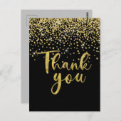グリッター金ゴールドサンキューカード ポストカード (正面/裏面)