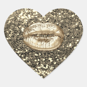 グリッター金ゴールドサンクスユーキスリップメタリック ハートシール